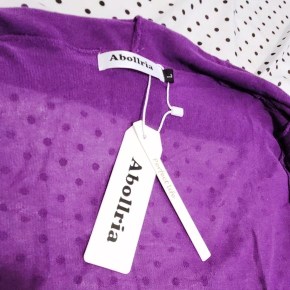 New With Tags Abollria Women’s Lapel Lightweight Open Front Cardigan Long Sleeve - Picture 5 of 5